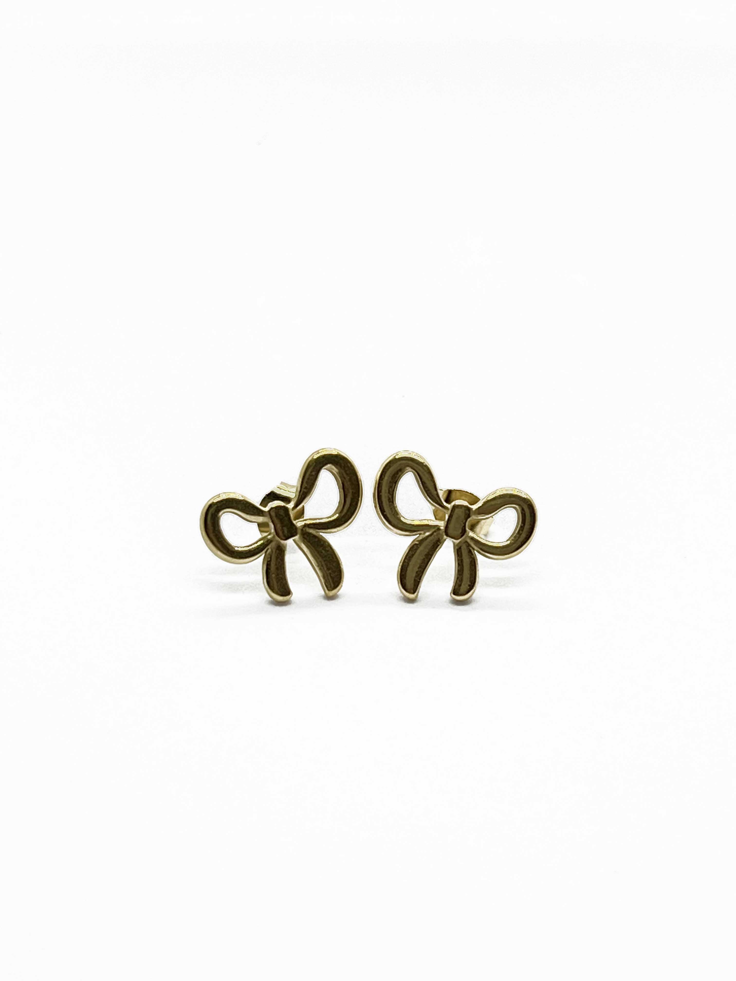 Gold-Plated Bow Jewelry Set – Pendant & Earrings - View 3