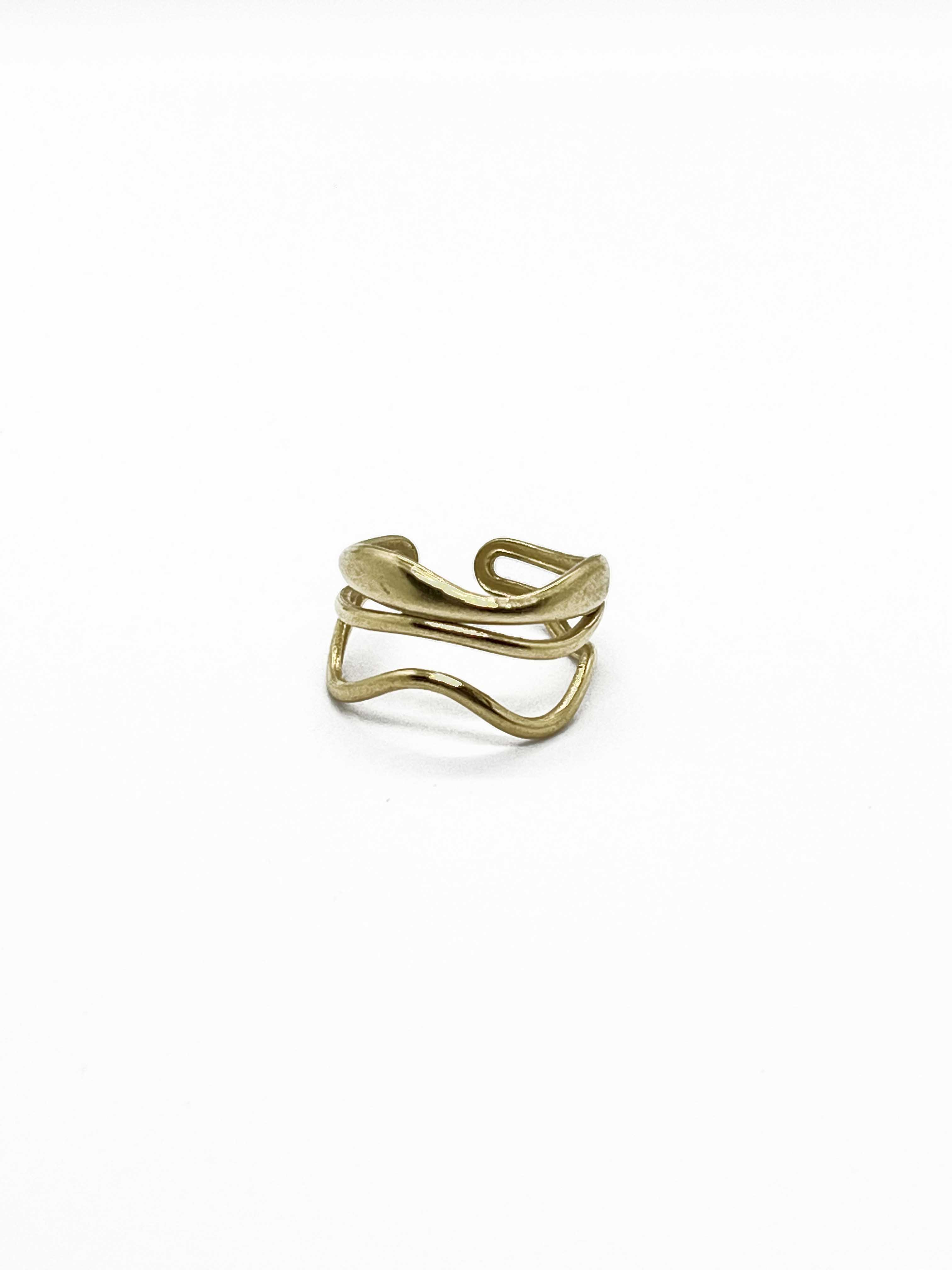 Chic Adjustable Wave Ring – Gold Plated - View 4