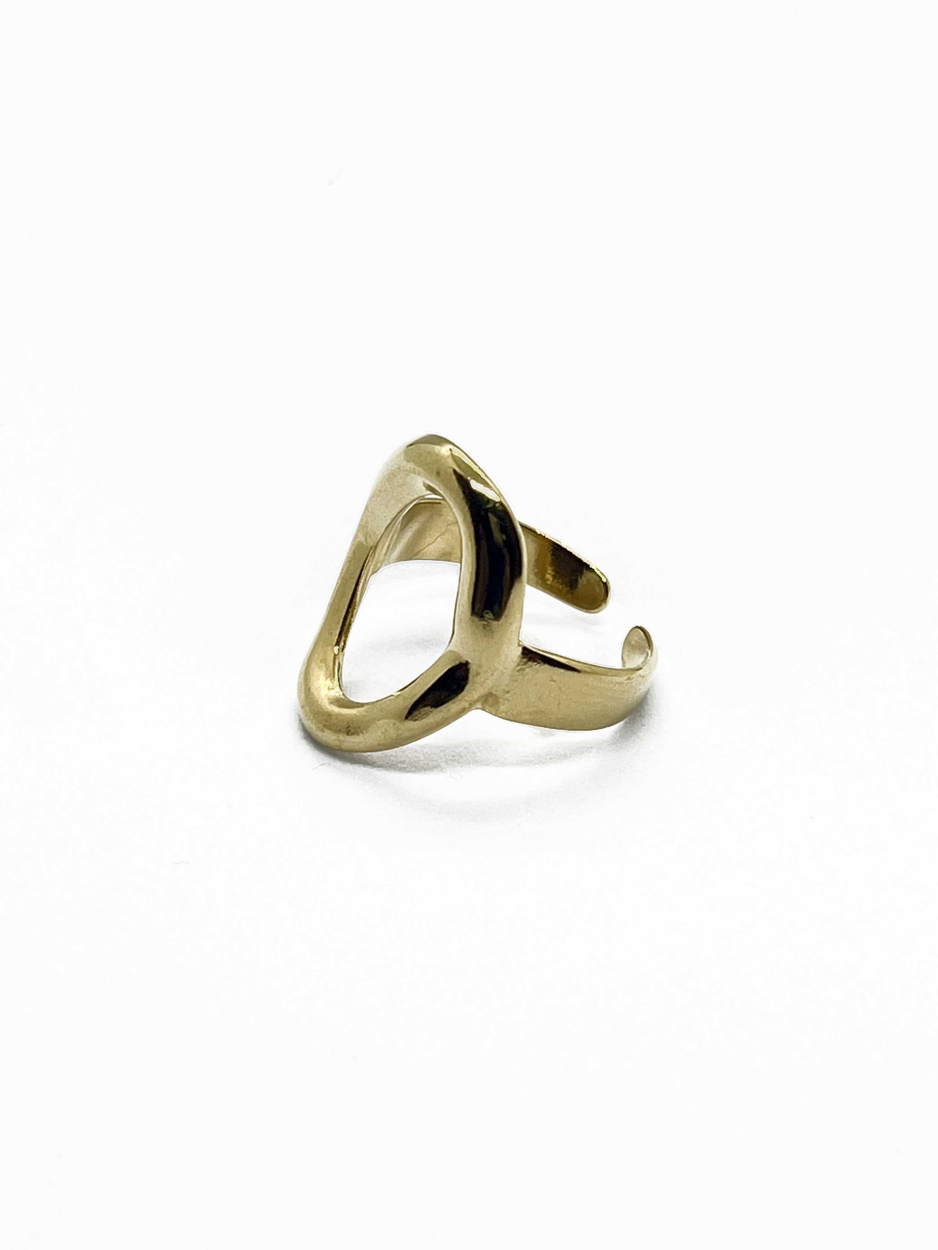 Sculpted Oval Open Loop Statement Ring - View 3