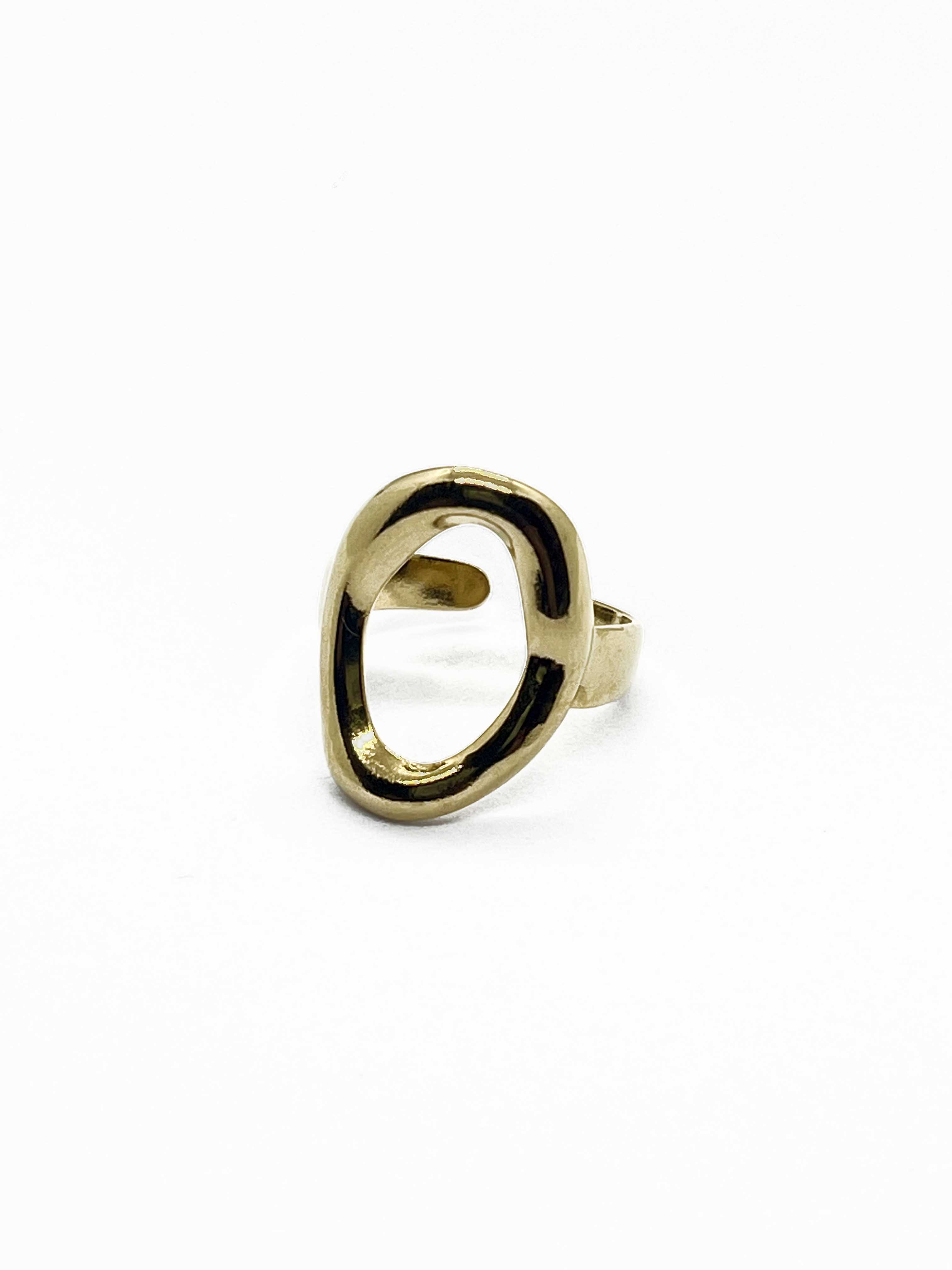 Sculpted Oval Open Loop Statement Ring