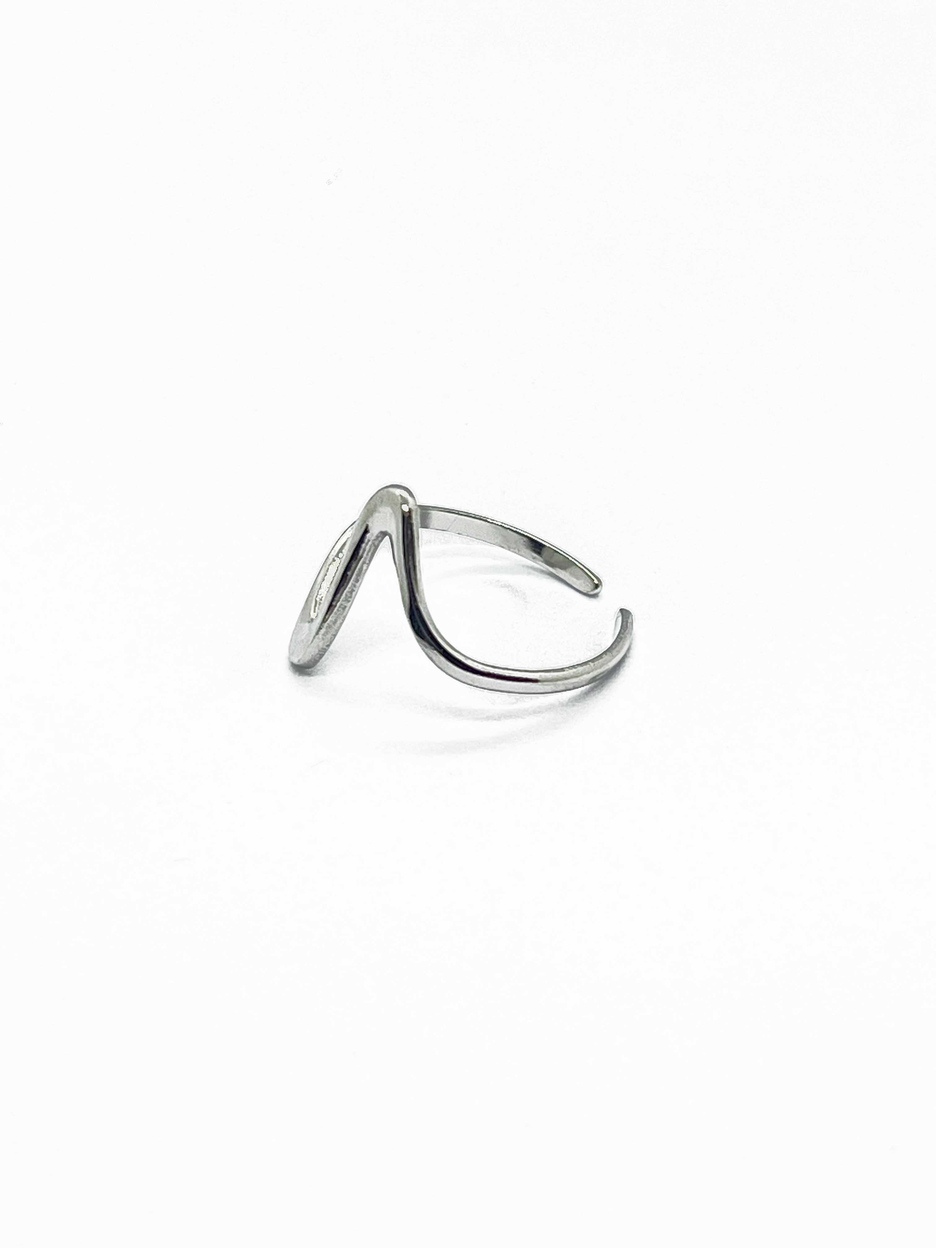 Silver Plated Wave Adjustable Ring