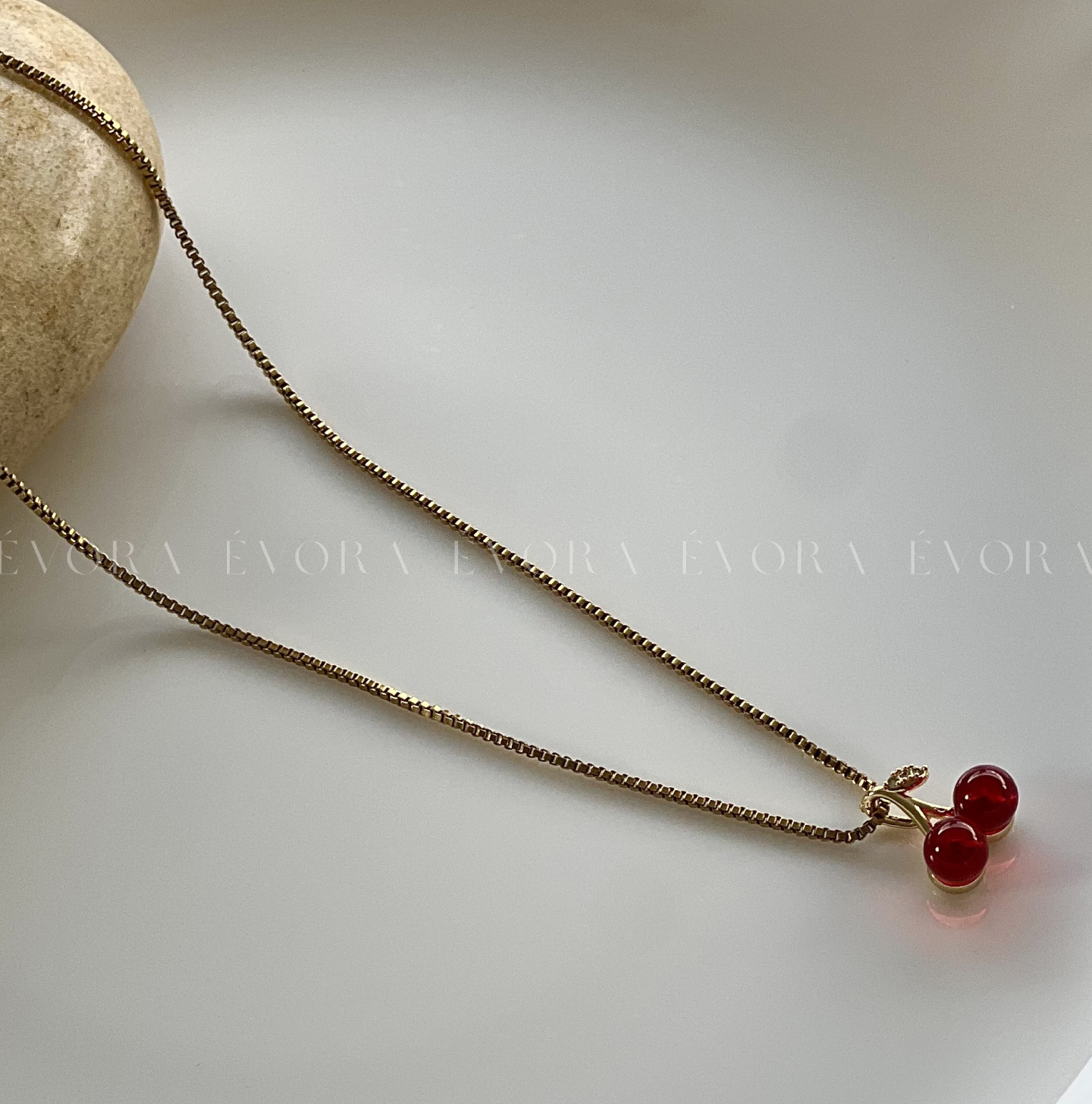Korean Western Cherry Pendant – Elegant & Non-Tarnish Stainless Steel