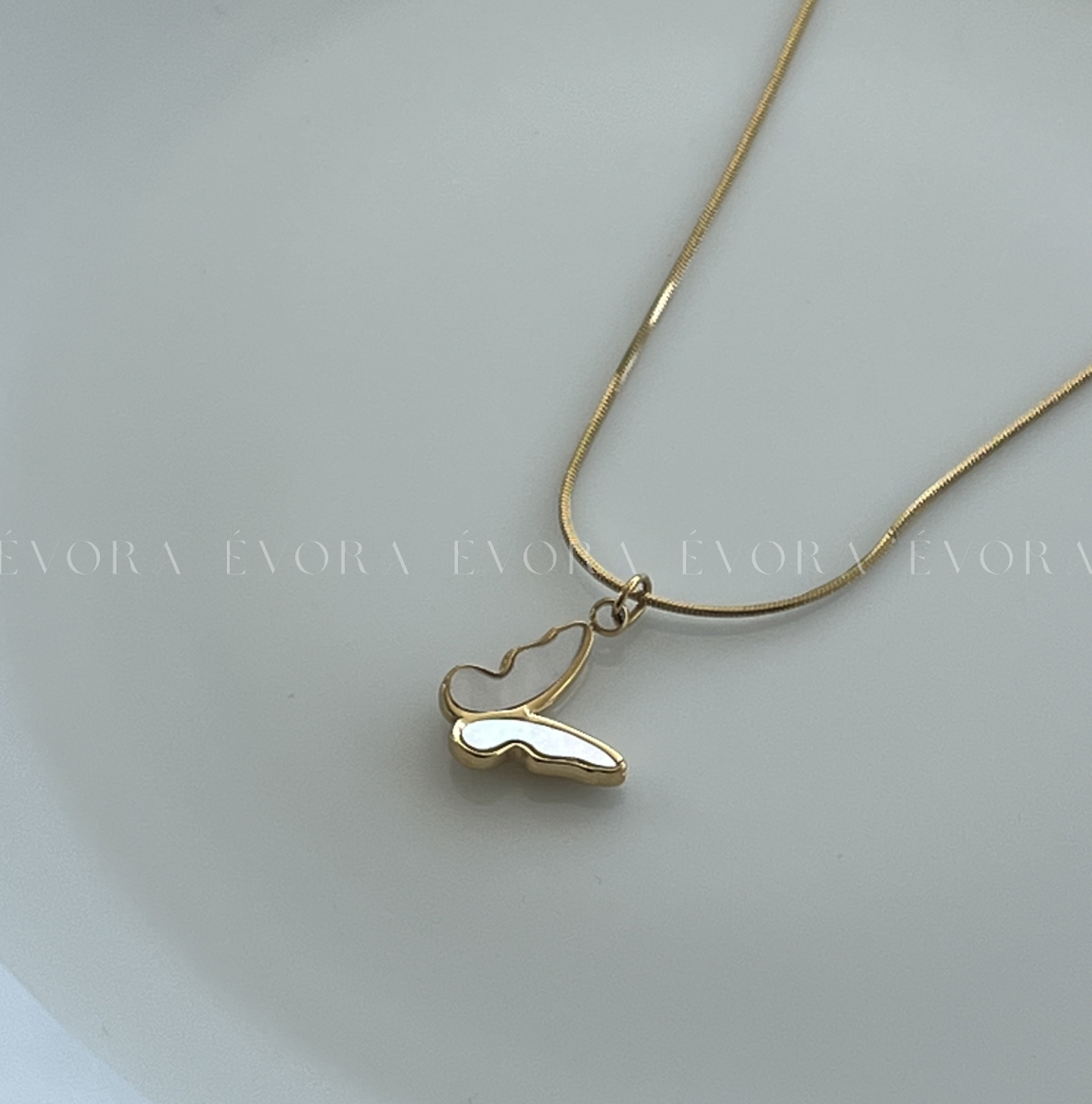 Butterfly Waterproof Non Tarnish Pendant Necklace